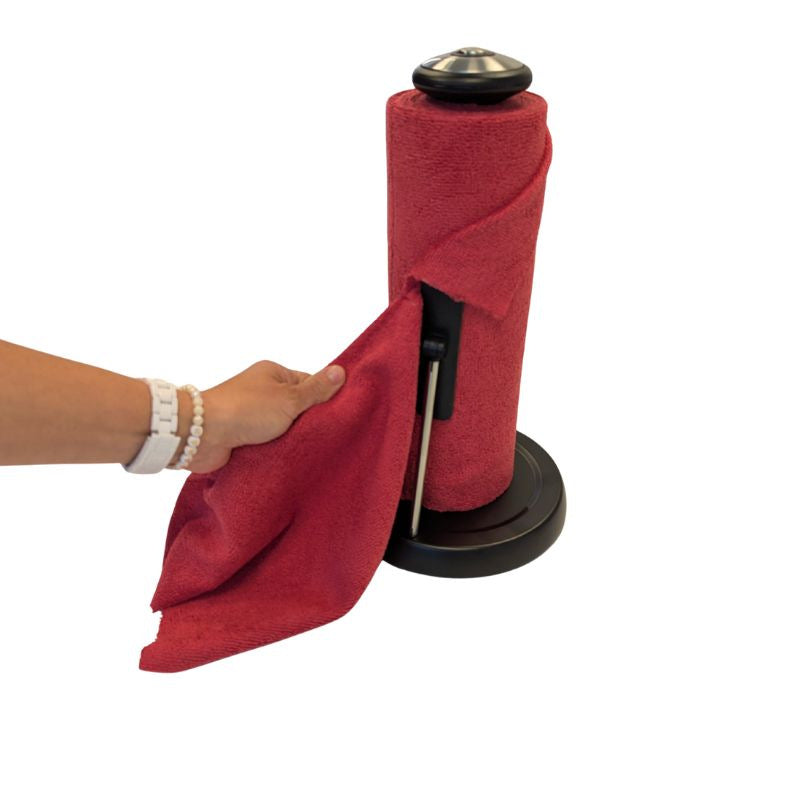 Pack rouleau microfibre rouge + dérouleur pratique