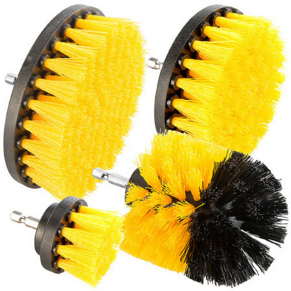 Lot de 4 Brosses Poils Durs Jaunes pour Visseuse