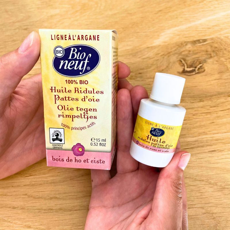 Huile ridules pattes d’oie de Bio neuf