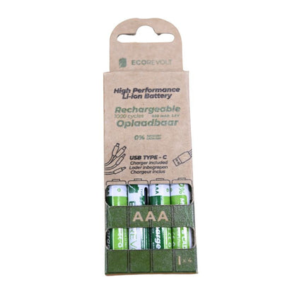 Piles rechargeables écologiques avec chargeur intégré